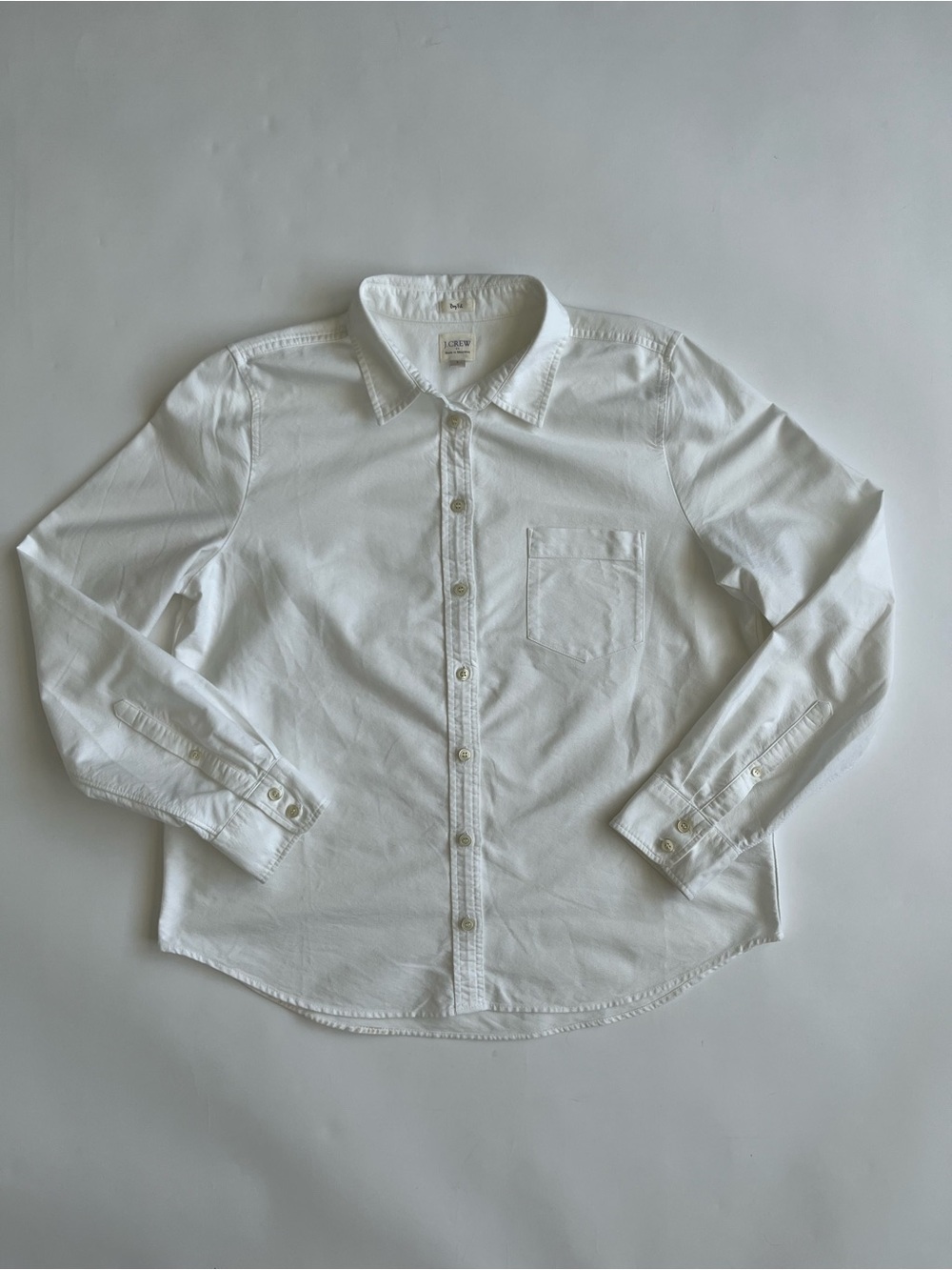 J.Crew Factory Women’s Boy Fit White Oxford Button-Up Shirt